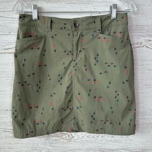 EDDIE BAUER Southwest Floral Nylon Skirt Skort Golf Outdoor Hiking 2 Green